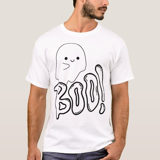 Cute Ghost BOO! Halloween Fun T-Shirt (Vorderseite)