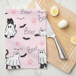 Cute Ghost Cats Halloween Geschirrtuch