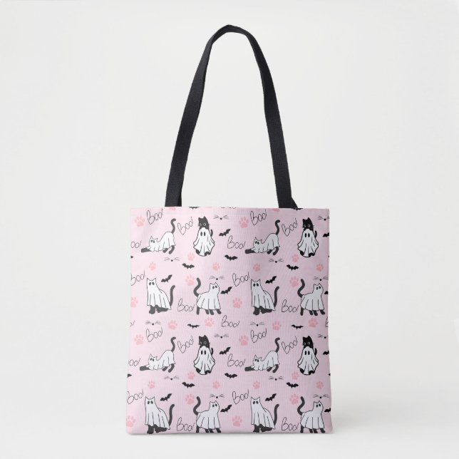 Cute Ghost Cats Halloween Tasche (Vorderseite)