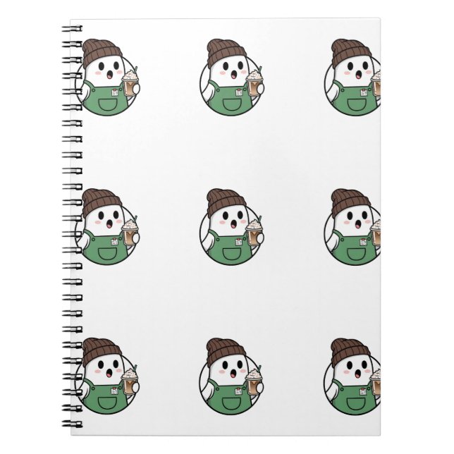 Cute Ghost Coffee Notebook Notizblock (Vorderseite)