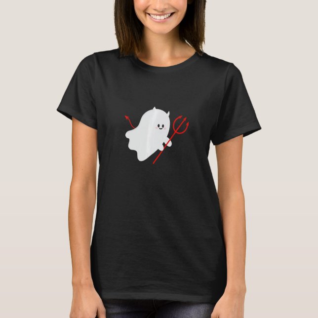 Cute Ghost Devil Halloween Costume T-Shirt (Vorderseite)