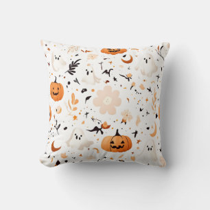 Cute Ghost et Citrouille Coussin Halloween