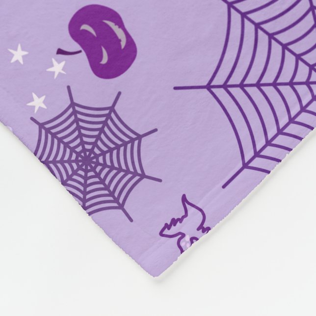 Cute ghost Halloween Elegant purple Fleecedecke (Ecke)