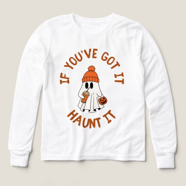 Cute Ghost Halloween Tote with Pumpkin Spice Vibes (Design Vorderseite)