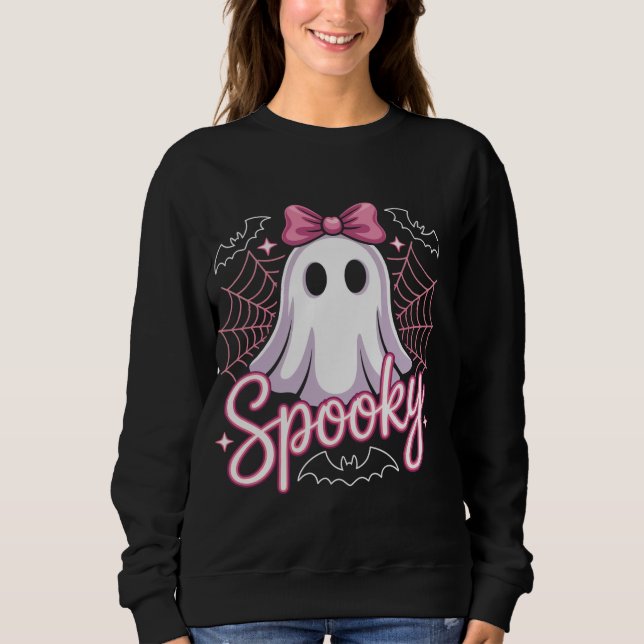 Cute Ghost Halloween Women Aesthetic Pastel Kawaii Sweatshirt (Vorderseite)