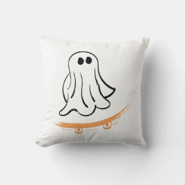 Cute ghost on skateboard kissen