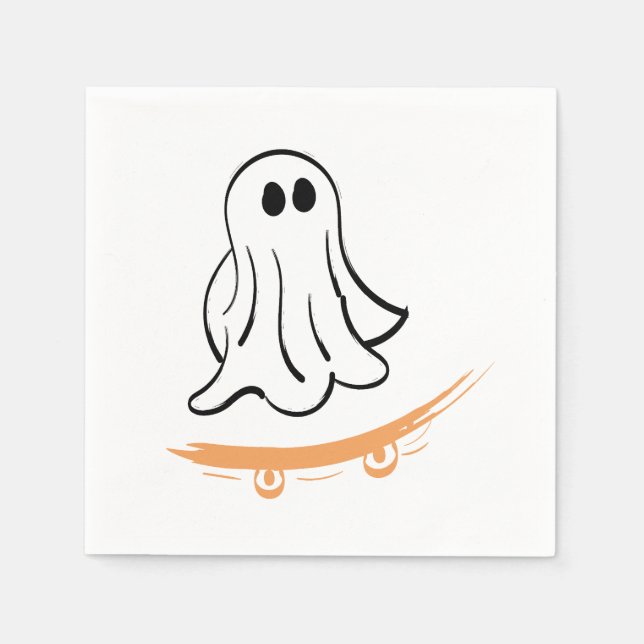 Cute ghost on skateboard serviette (Vorderseite)