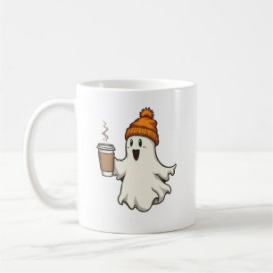 Cute Ghost Orange Beanie Tasse de Café Chaud Fall