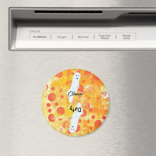 Cute Ghost Orange Dots Lave-vaisselle Magnets