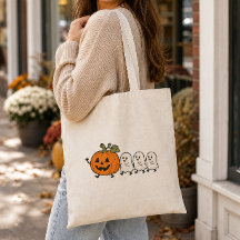 Cute Ghost Parade Halloween Pumpkin Sac Caban en T