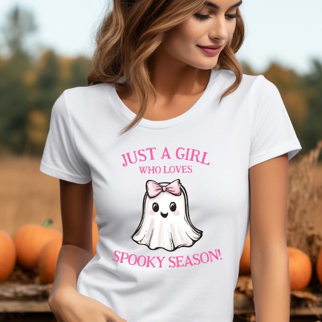 Cute Ghost Spooky Season Halloween Shirt (Just a Girl Who Loves Spooky Season Cute Ghost Halloween Shirt)