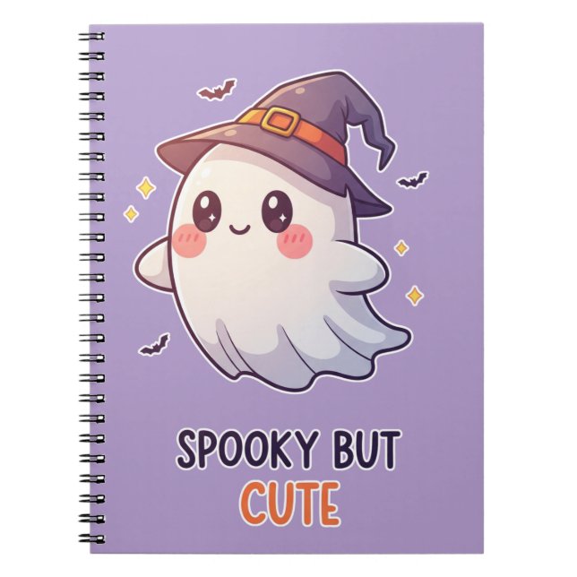 Cute Ghost Witch Halloween Spooky Cute Notizblock (Vorderseite)