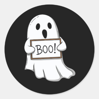 Cute Ghostly BOO Fun Runder Aufkleber