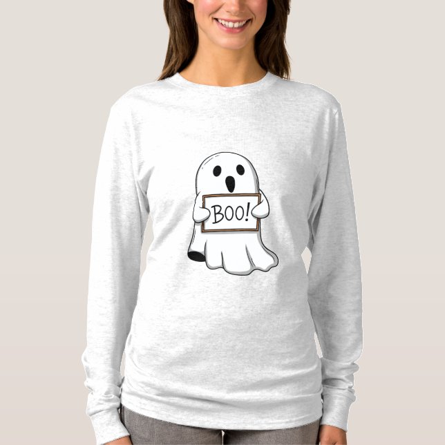 Cute Ghostly BOO Fun T-Shirt (Vorderseite)