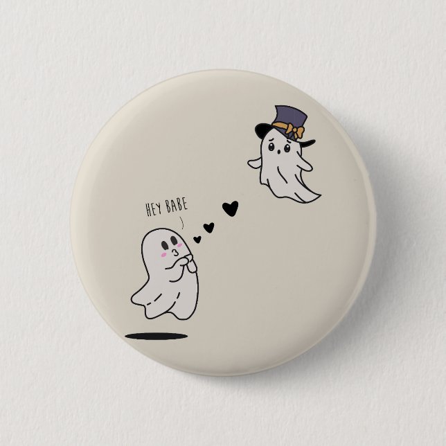 Cute ghosts couple talking button (Vorderseite)