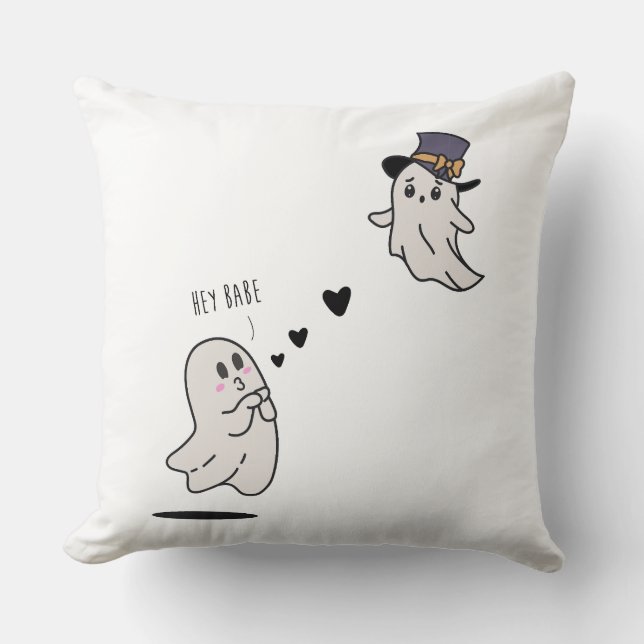 Cute ghosts couple talking kissen (Vorderseite)