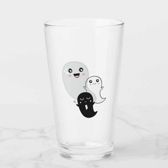 cute ghosts halloween kawaii glas (Vorderseite)