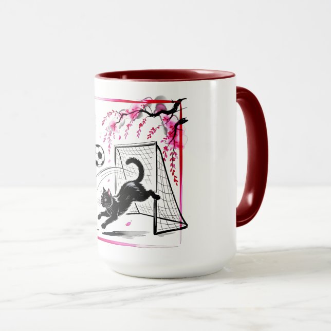 Cute Gift for Cat Lovers & Football Fans Tasse (VorderseiteRechts)
