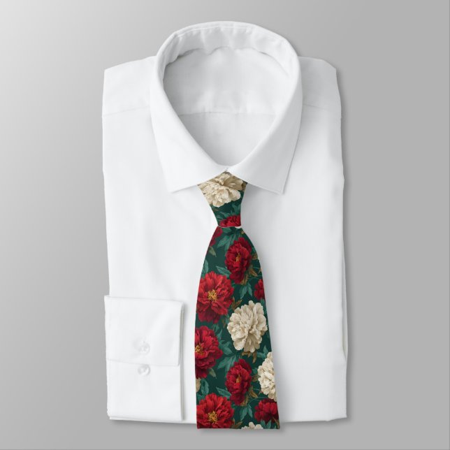 Cute Gifts For Guys Peonies Floral Krawatte (Gebunden)