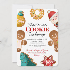Cute Gingerbread Christmas Cookie Exchange Party Einladung