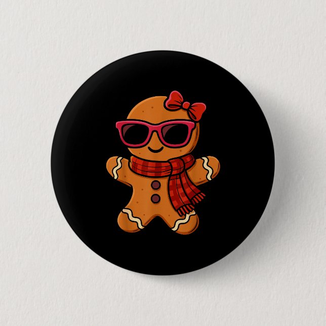 Cute Gingerbread Christmas For Women Girls Xmas  Button (Vorderseite)