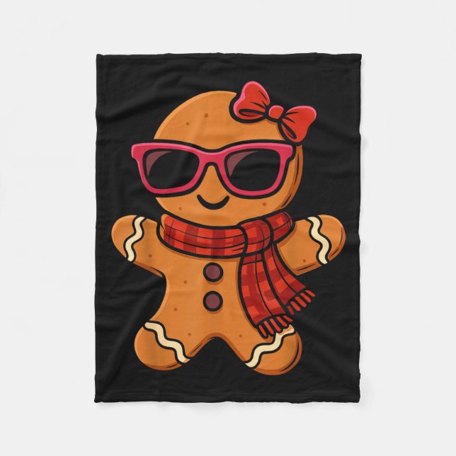Cute Gingerbread Christmas For Women Girls Xmas  Fleecedecke (Vorderseite)