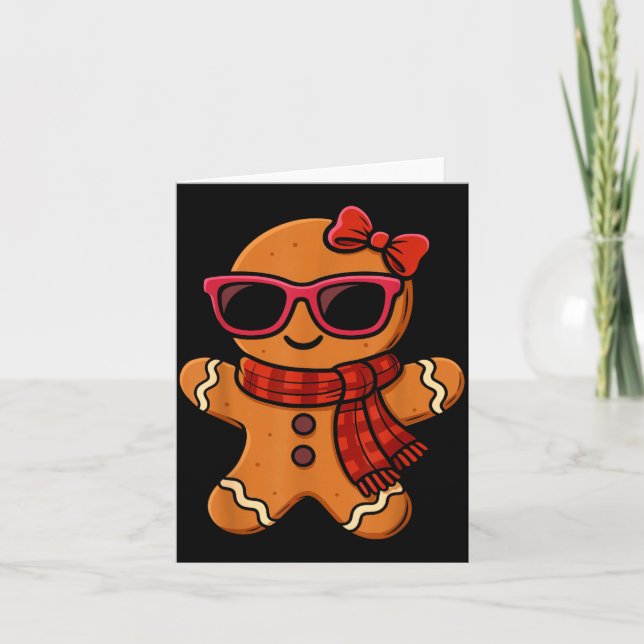 Cute Gingerbread Christmas For Women Girls Xmas  Karte (Vorderseite)