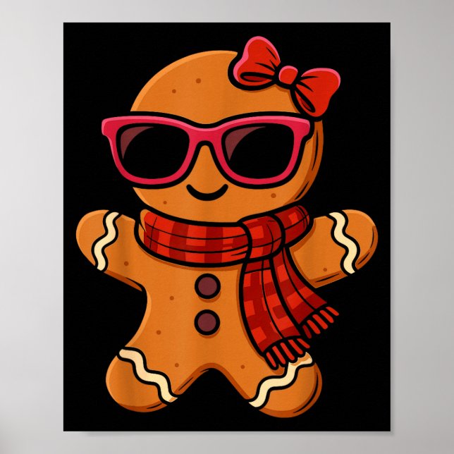 Cute Gingerbread Christmas For Women Girls Xmas  Poster (Vorne)