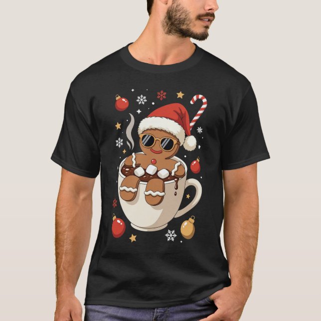 Cute Gingerbread Christmas Holiday T-Shirt (Vorderseite)
