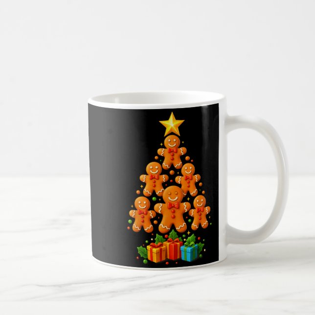 Cute Gingerbread Christmas Tree Holiday Funny Xmas Kaffeetasse (Rechts)