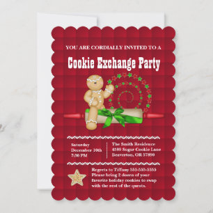 Cute Gingerbread Cookie Exchange Invitation de vac