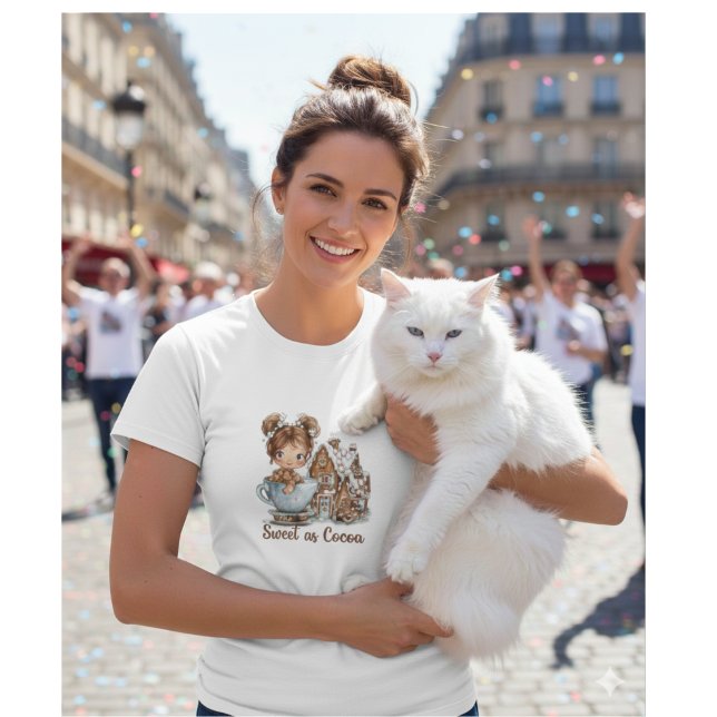 Cute Gingerbread Girl in Teacup Christmas Tri-Blend Shirt (Von Creator hochgeladen)