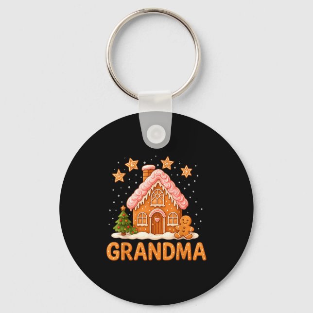 Cute Gingerbread Grandma Merry Christmas Funny  Schlüsselanhänger (Vorderseite)