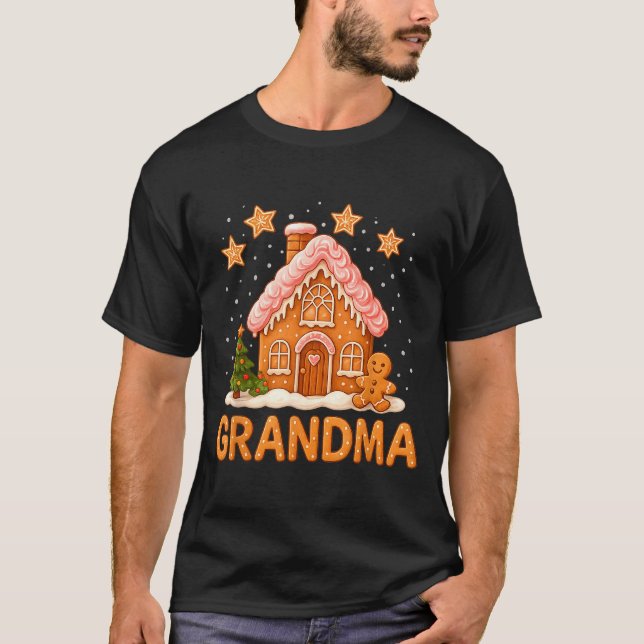 Cute Gingerbread Grandma Merry Christmas Funny  T-Shirt (Vorderseite)