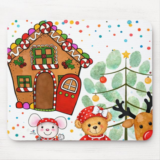 Cute Gingerbread House Christmas Mousepad (Vorne)