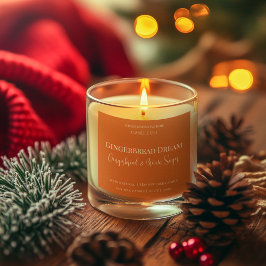 Cute Gingerbread Man Christmas Candle Label Quadratischer Aufkleber