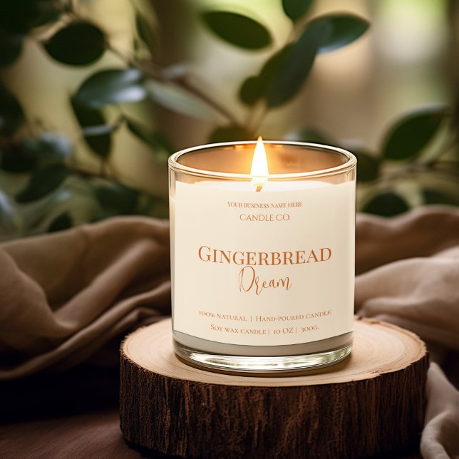 Cute Gingerbread Man Christmas Candle Label Quadratischer Aufkleber (Von Creator hochgeladen)