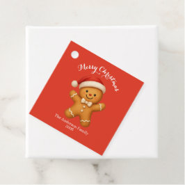 Cute Gingerbread Man with Santa Hat -  Geschenkanhänger