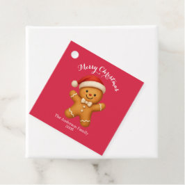 Cute Gingerbread Man with Santa Hat -  Geschenkanhänger