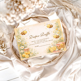 Cute Gingham Honey Bee Diapper Raffle Begleitkarte