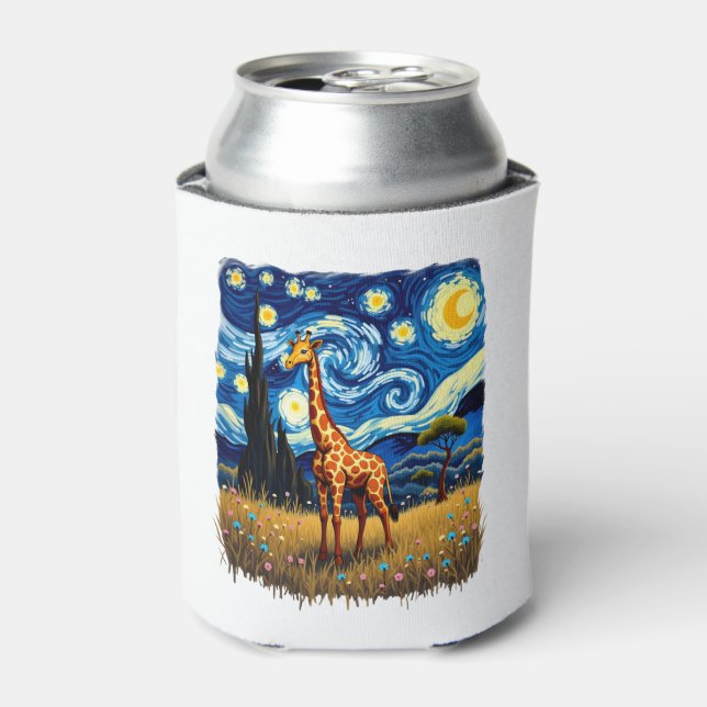 Cute Giraffe Africa - Starry Night T-Shirt Dosenkühler (Kanne Vorderseite)