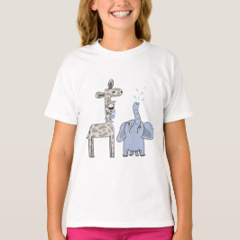 Cute Giraffe and Elephant Girls' T-Shirt