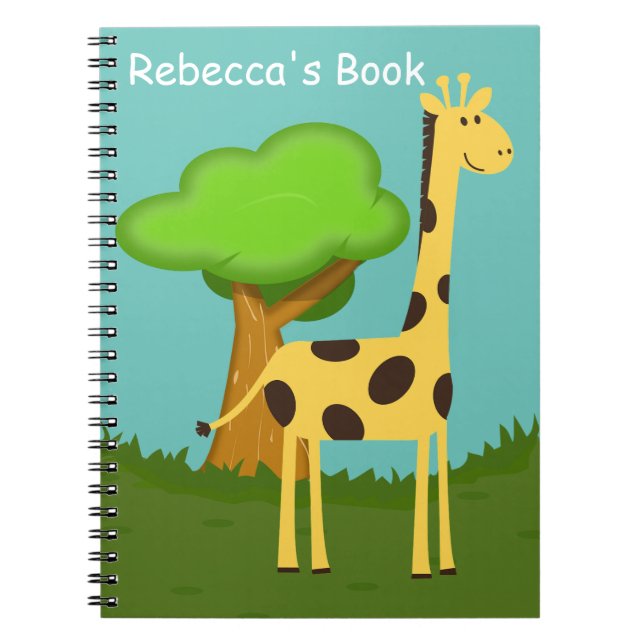 Cute Giraffe and Tree Art Personalised Notizblock (Vorderseite)