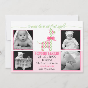 Cute Giraffe Baby Girl Photo Faire-part de naissan