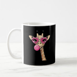 Cute Giraffe Blowing Pink Bubble Gum Sunglasses  Kaffeetasse