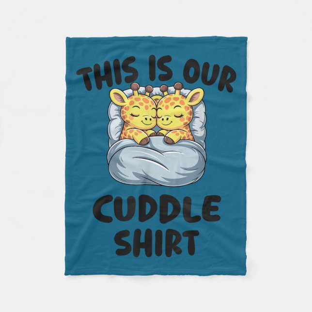 Cute Giraffe Couple This Is Our Cuddle  Fleecedecke (Vorderseite)