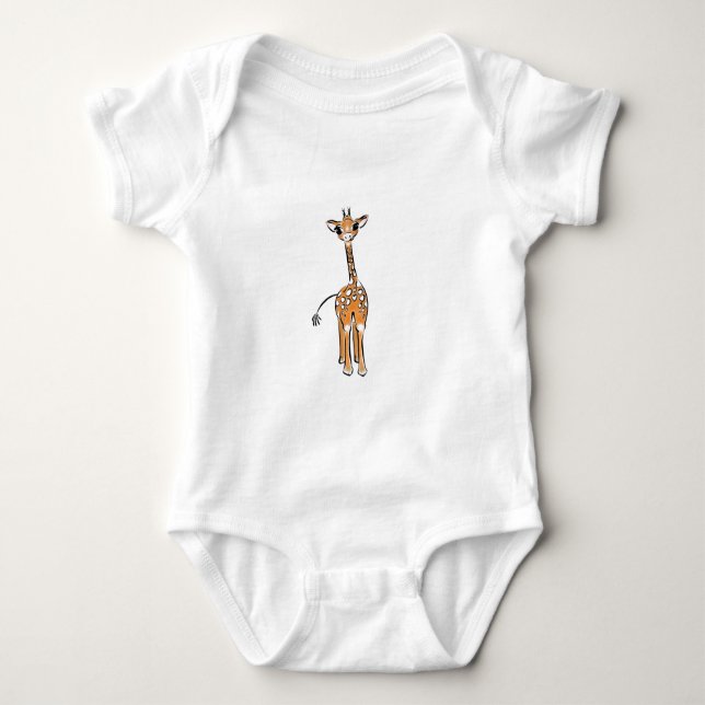 Cute Giraffe drawing, safari animals  Baby Strampler (Vorderseite)