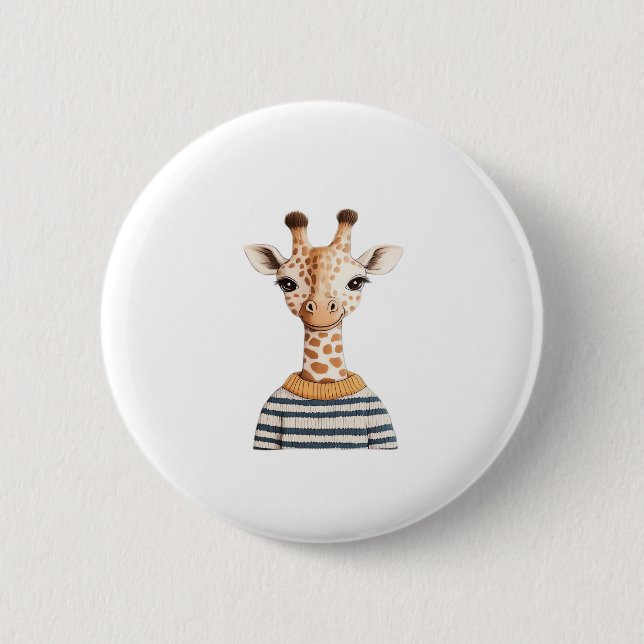 Cute Giraffe for Kids Classic T-Shirt Button (Vorderseite)