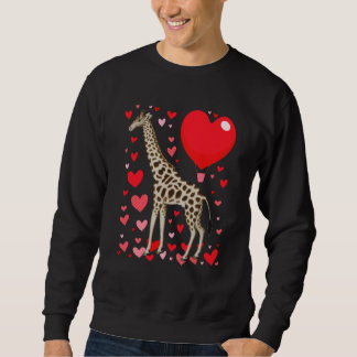 Cute Giraffe Heart Tall Couples Valentine Zoo Anim Sweatshirt