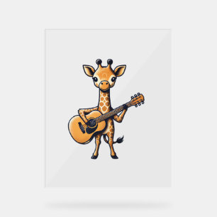 Cute Giraffe Jouer Guitare Giraffes Musicien Musi